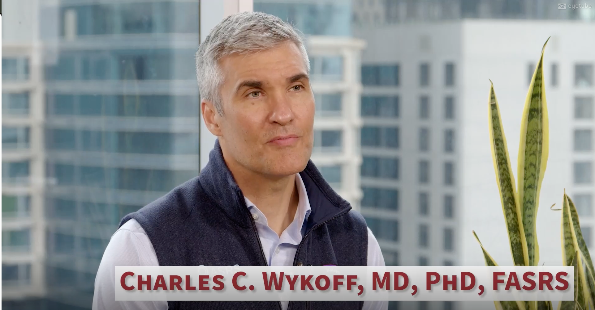 Dr. Charles Wykoff, MD, PhD, FASRS, speaking on camera